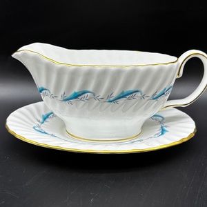 Minton Downing Gravy Boat Saucer Set Bone China England